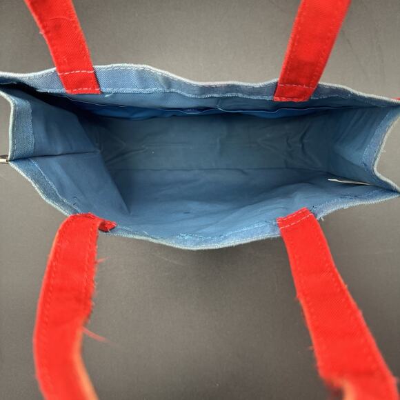 Vintage 1980s Smurfs Kids Canvas Tote Bag Pouch Blue BBC Imports - Picture 4 of 6